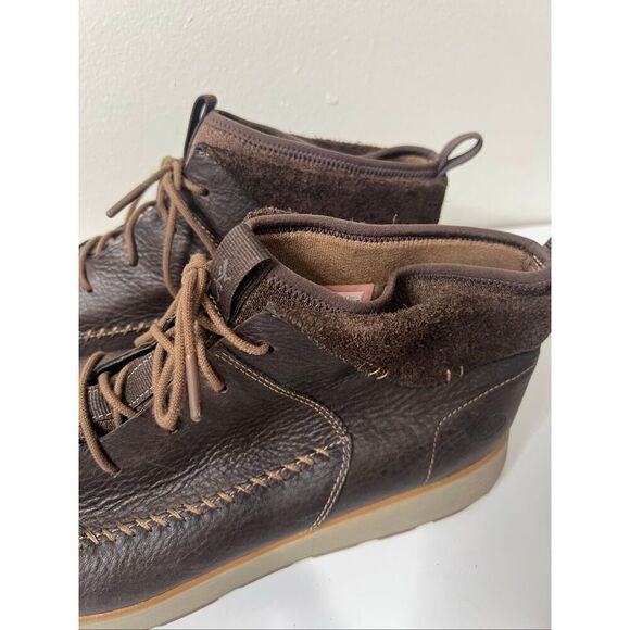 Chaco Dixon Mid Mens sz 14 Brown Leather Ankle Boots Nearly New! - Picture 3 of 10